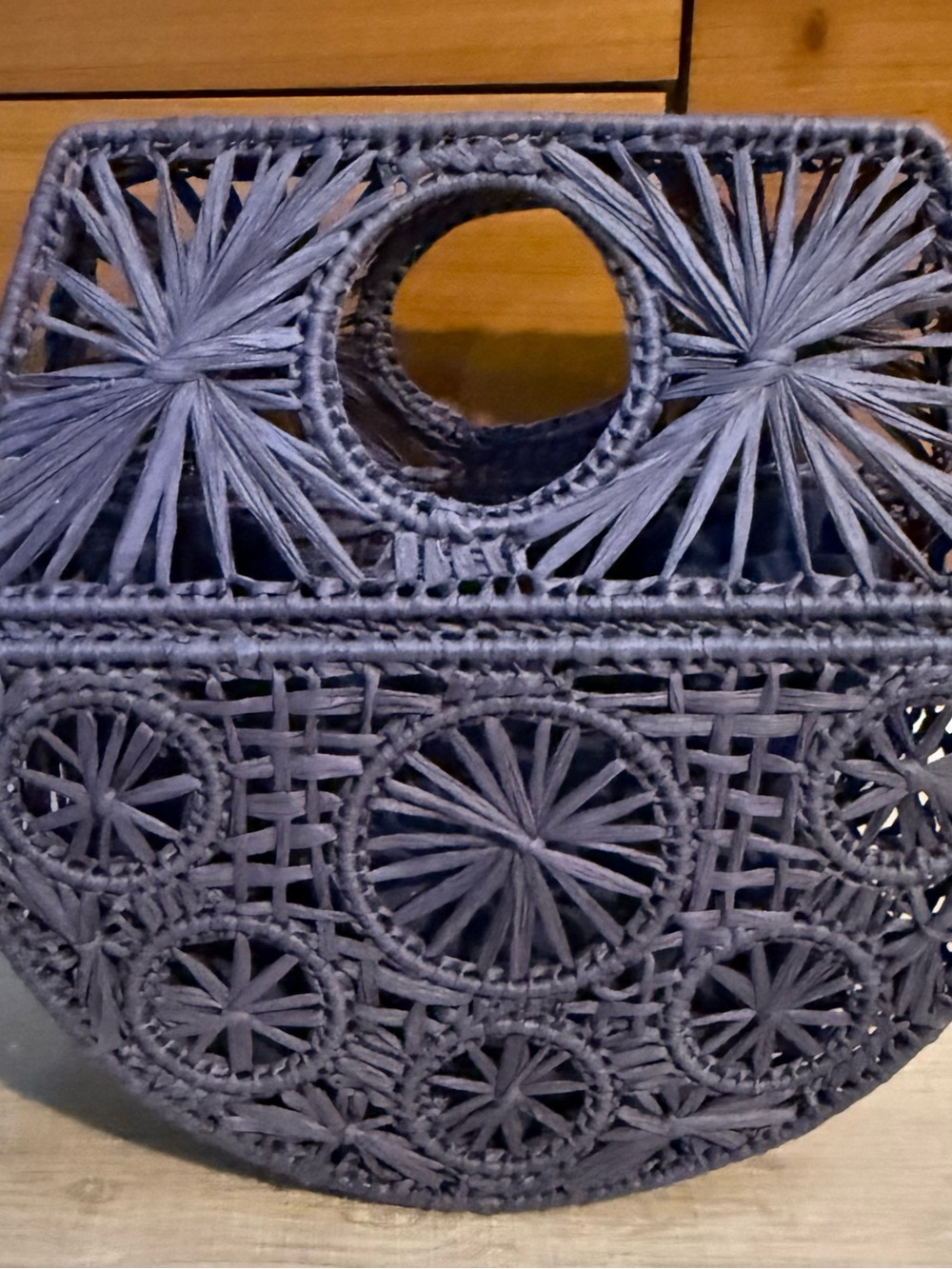 House of Harlow 1960 Navy Woven Mini Tote